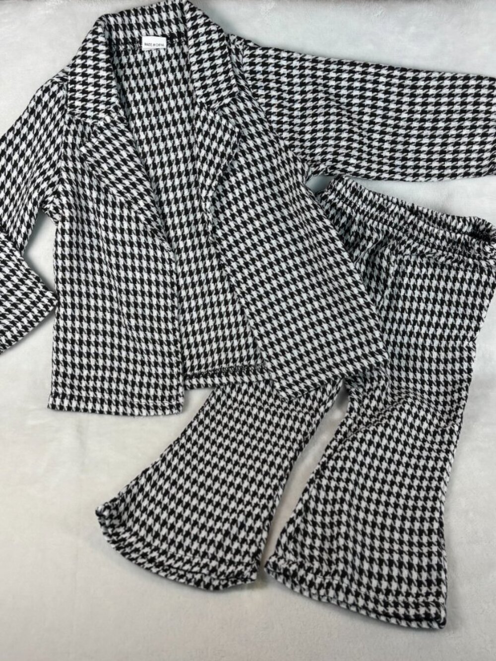 Toddler Girl Houndstooth Outfit Set 18-24M Flare Pants